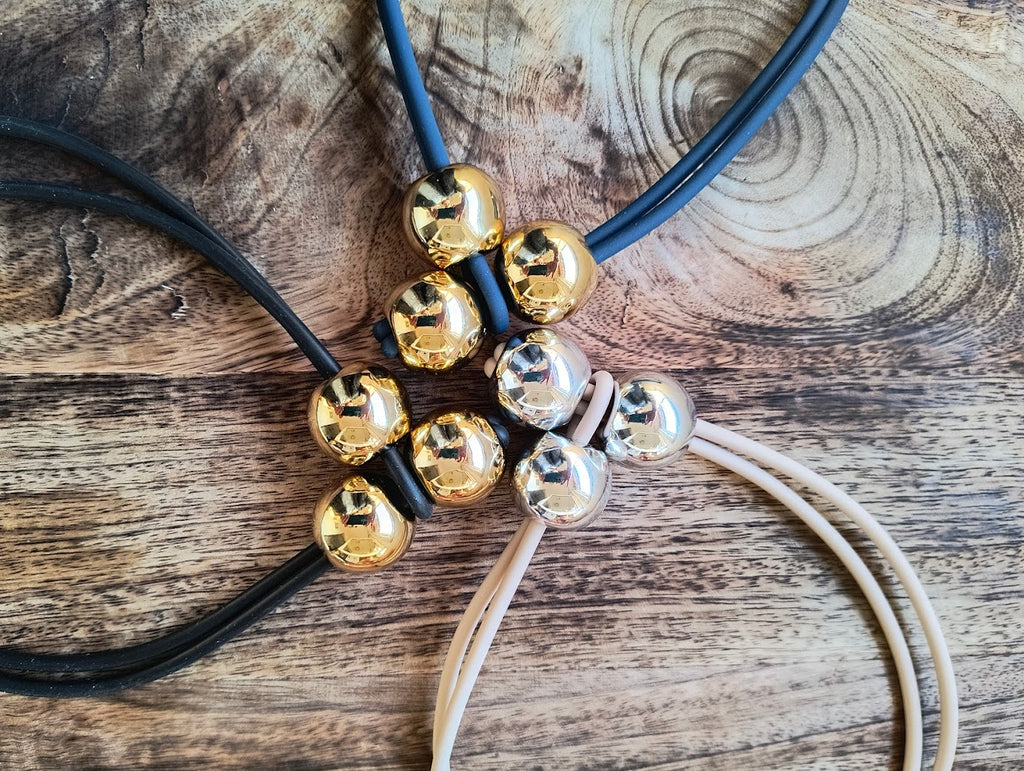Modern Rubber 2in1 Necklace with High Quality Acrylic Beads, Handmade, Allergen Free, Personalized