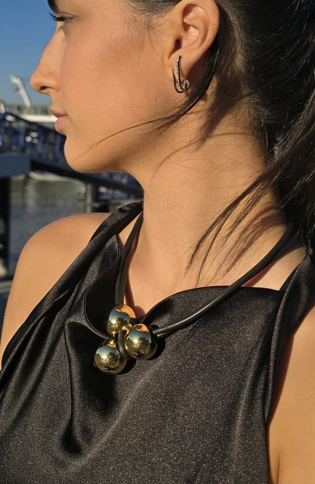 Modern Rubber 2in1 Necklace with High Quality Acrylic Beads, Handmade, Allergen Free, Personalized