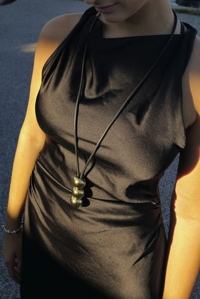 Modern Rubber 2in1 Necklace with High Quality Acrylic Beads, Handmade, Allergen Free, Personalized